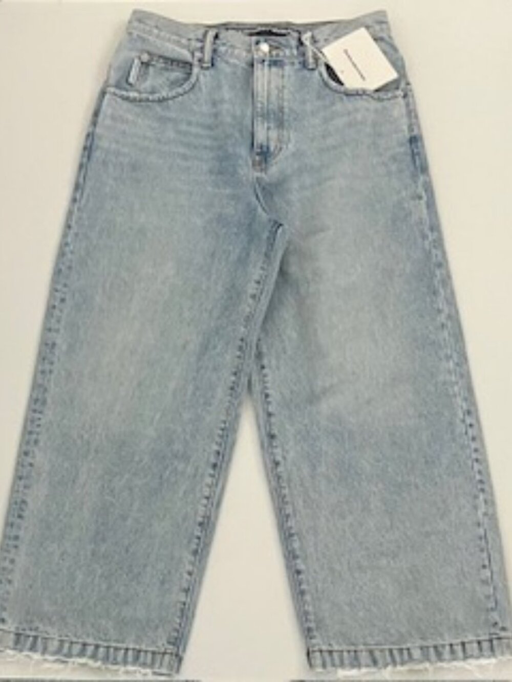 ALEXANDER WANG Frayed Edge Jeans In Pebble Bleach,size 29
